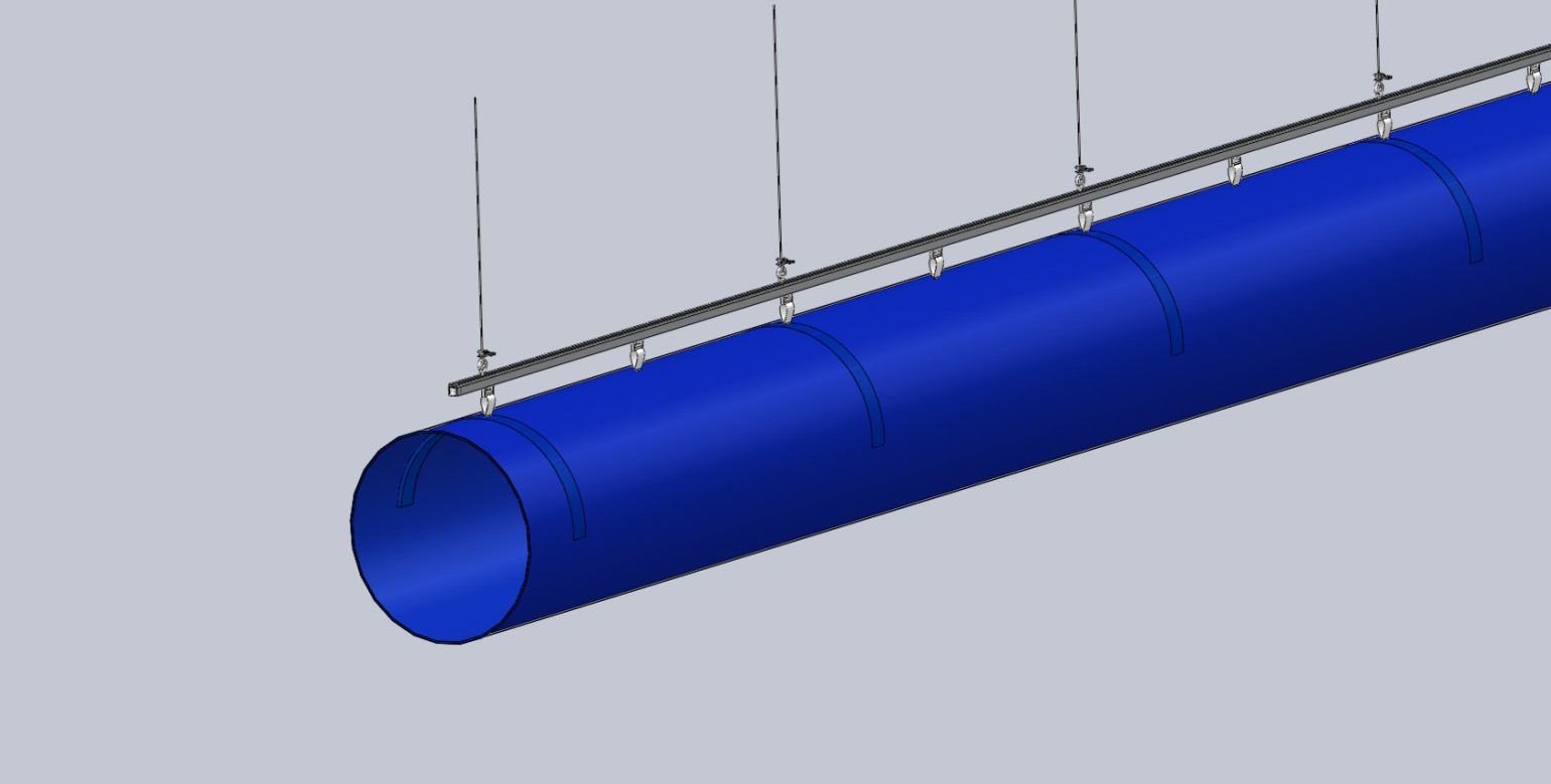 Half round metal support system.
