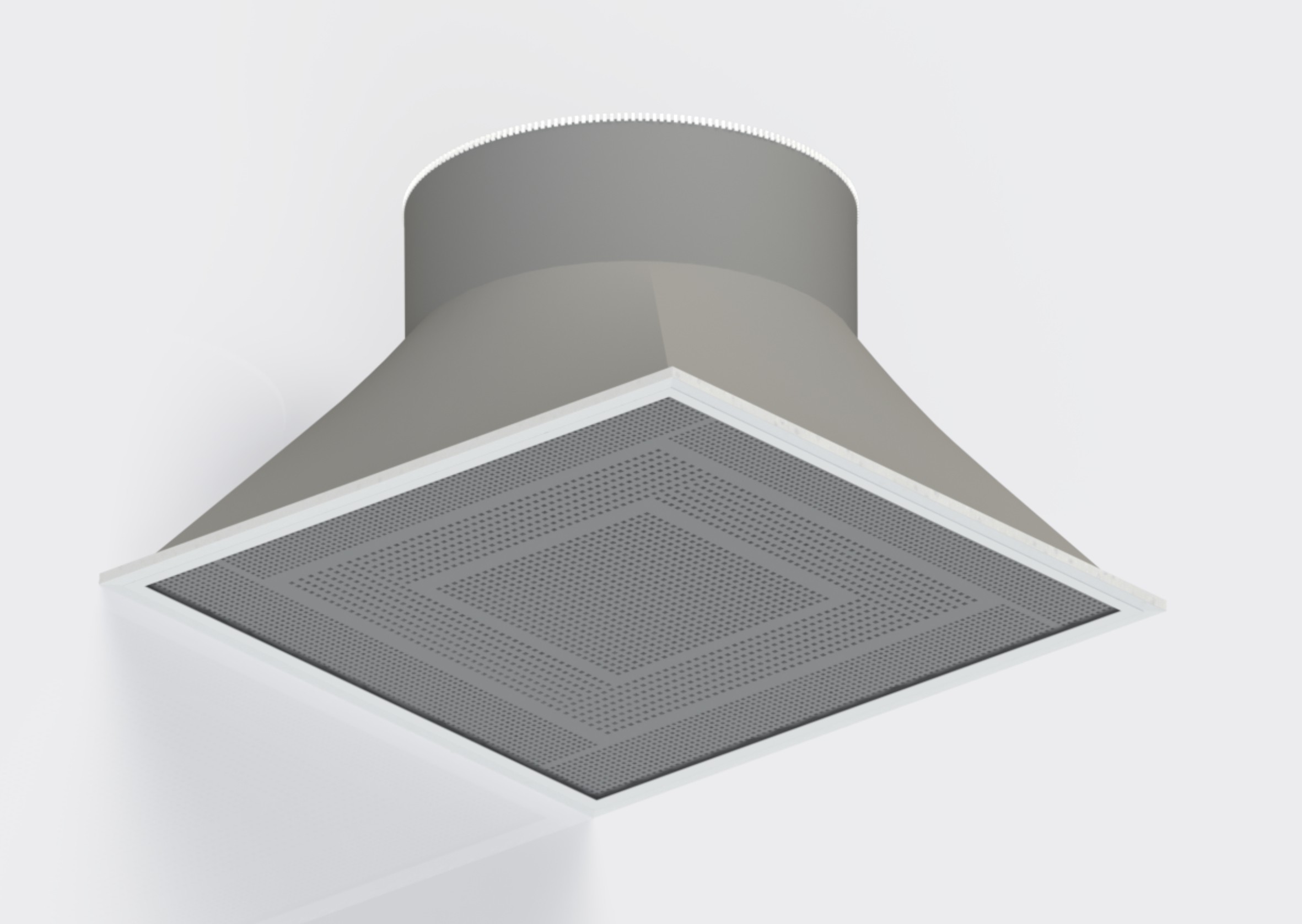 Large space with ceiling where requests for even and comfortable air dispersion